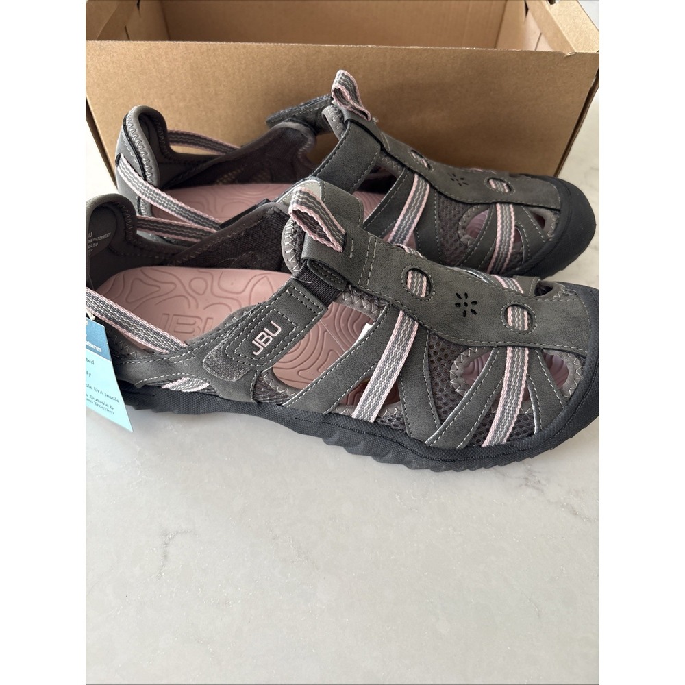 Womens 10 JBU Regional Water Ready Shoe Casual Sneaker Charcoal/Petal Adjustable